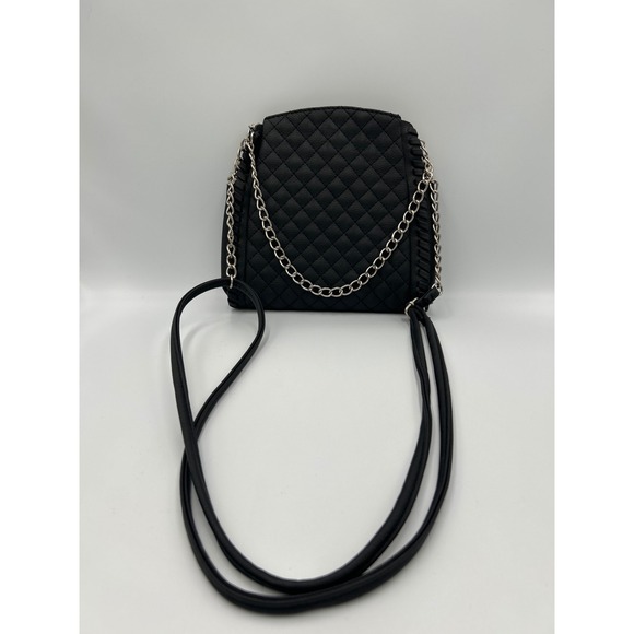 No Boundaries Handbags - No Boundaries Black Quilted Crossbody Bag Chain Whipstitch NB163198 Faux Leather